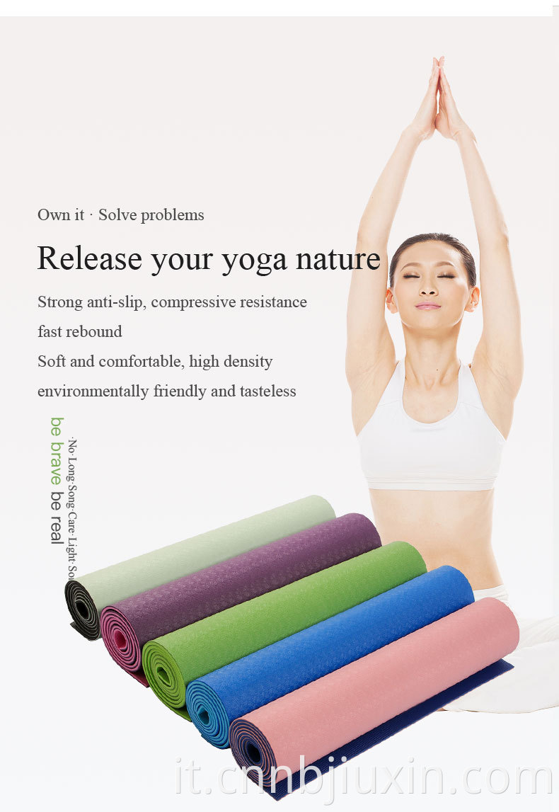 PVC Fitness Pilates a doppio strato colorato tappetino da yoga spessato HPE